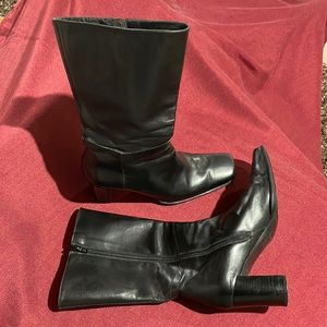 Black leather via spiga boots 8.5